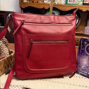 Apt 9 Red Leather Crossbody Bag